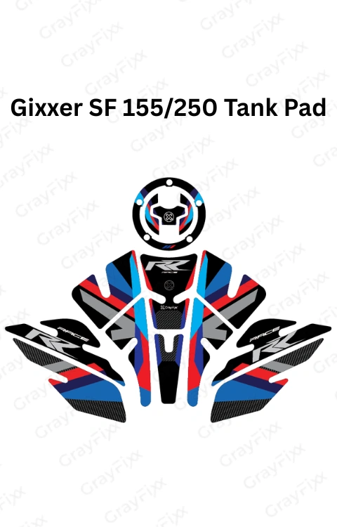 Gixxer SF Full Tank Pad with Knee Pad | Full Tank Pad Compatible with Gixxer SF, Premium Finish, Waterproof, Pack of 1